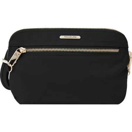 Travelon Anti-Theft Tailored Convertible Crossbody Clutch, Onyx