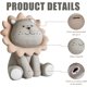 thumbnail image 3 of Hucha para niños, hucha de león marrón, hucha de resina irrompible, adorno de hucha, huchas reutilizables para niños, niñas y adultos, color gris, 3 of 7