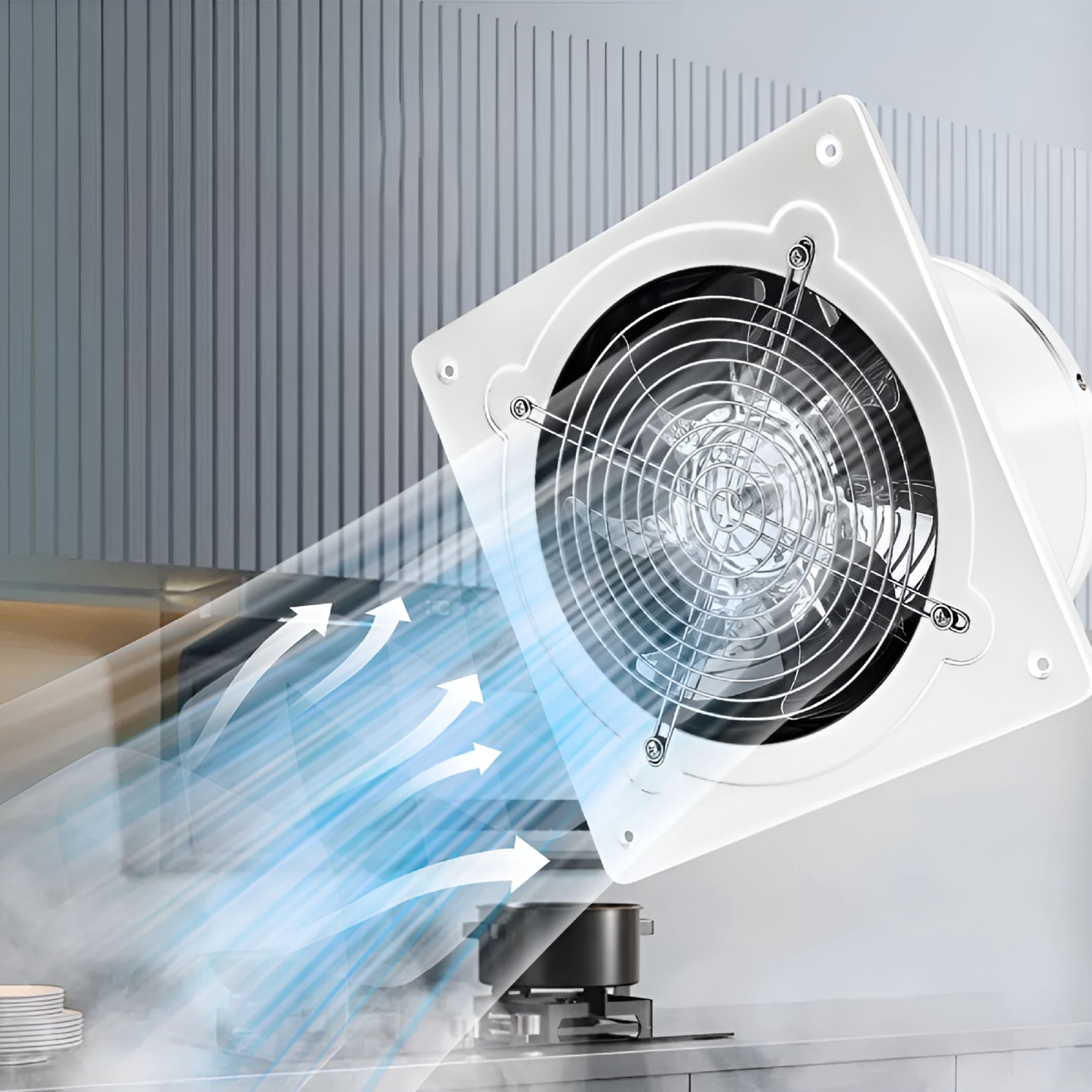HIBIBUD 2026 New Kitchen Oil Fume Ventilation Fan for Kitchen, Bathroom, Laundry, Garage Silent Exhaust Fan Bathroom Window Mounted Powerful Exhaust Fan