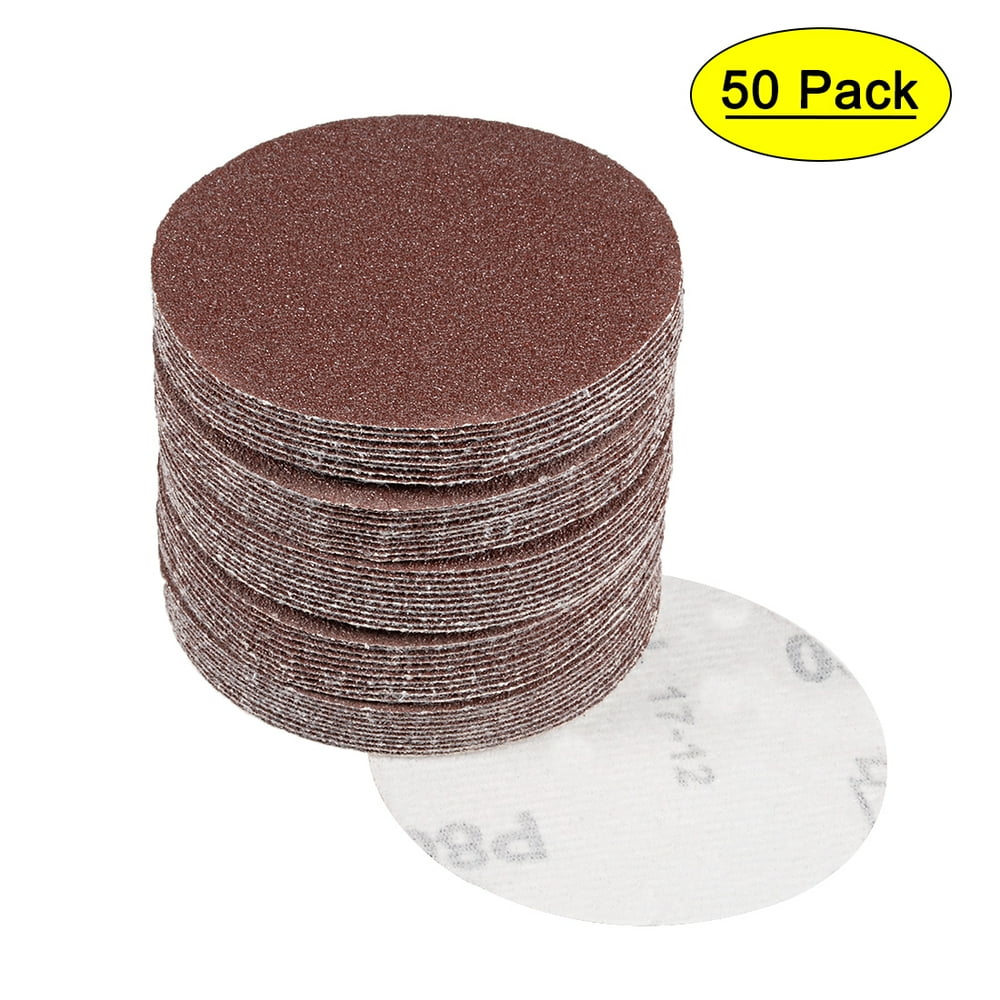 50Pcs 3 Inch Hook and Loop Sanding Disc 80 Grits Flocking Sandpaper