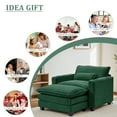 thumbnail image 7 of Sofa Chair with Ottoman,Gexpusm Oversized Upholstered Corduroy Sofa Chair with Cup Holders & USB Ports for Bedroom,Living Room,Small Spaces,Lounge Sofa Chair,Green, 7 of 7