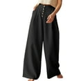 thumbnail image 1 of Gvmfive Women Casual Solid Color Palazzo Loose Pants Pockets Wide Leg Trousers, 1 of 3