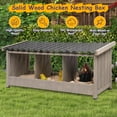 thumbnail image 4 of Gowoodhut Chicken Nesting Box, 3 Compartments Wooden Chicken Coop, Wall-Mounted Nesting Boxes for Chickens, 4 of 7