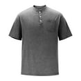 thumbnail image 4 of S-5X Mens Big & Tall T-Shirts with Pocket Plus Size Short Sleeve T Shirts Button Stand Collared Pullover Casual Solid Basic Tees Tops, 4 of 6