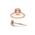 thumbnail image 3 of 4/5 Carat (Ctw) Morganite Halo Engagement Ring with Diamonds 1/4 Carat (Ctw) in 14K Rose Pink Gold for Women, 3 of 4