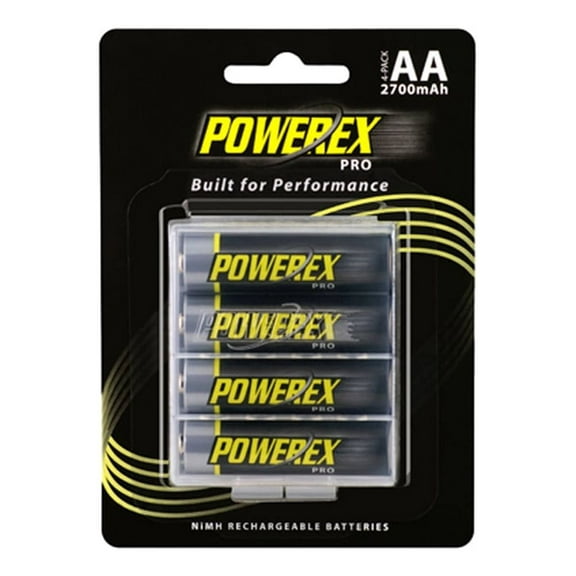 24 x AA NiMH Powerex PRO Rechargeable Batteries (2700 mAh) with battery cases