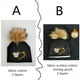 thumbnail image 4 of Sombrero para bebé recién nacido, de moda, dorado, plata, dulce Corazón, oreja, letras, bebé, pelusa, Pompón, gorra para niño, 4 of 4