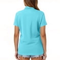 thumbnail image 4 of Lumtrix Women'S Polo Shirts Short Sleeve Collared Shirts Business Casual Work Tops Sports Tennis Golf Blouse Light Blue XL, 4 of 5