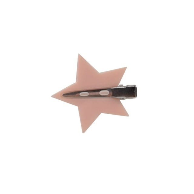 2Pcs Non-trace Épingles à Cheveux Matériau Robuste Simple Charmant Coiffeuse Clip Style à la Mode Approvisionnement pour Bébé Femmes Filles pentagram Rose