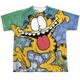 thumbnail image 1 of Garfield Men's  Goofy Face Sublimation T-shirt White, 1 of 2