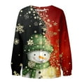 thumbnail image 5 of Cute Cardigan Women Christmas Fashion Color Block Snowman Print Knitted Sweater Long Sleeve Button Down Xmas Sweater Coat for Fall and Winter, 5 of 5