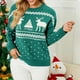 thumbnail image 1 of Suéter de cuello redondo de moda para mujer, suéter navideño de manga larga, suéter informal de cuello redondo, suéter para mujer, 1 of 8
