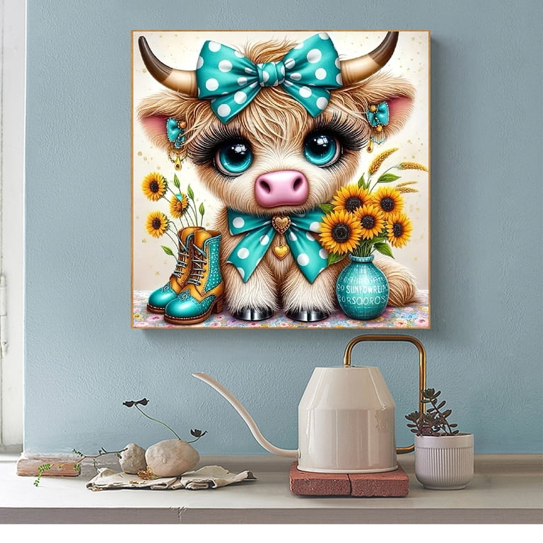 BYGFHLYW Highland Cow Diamond Painting Kit 13.8x13.8 In photo 8