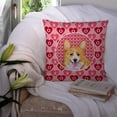 thumbnail image 3 of Carolines Treasures SS4486PW1414 Corgi Hearts Love and Valentines Day Portrait Fabric Decorative Pillow  14Hx14W, 3 of 4