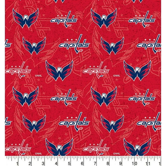 Washington Capitals Cotton Fabric with Tone on Tone Print and Matching Solid Cotton Fabrics