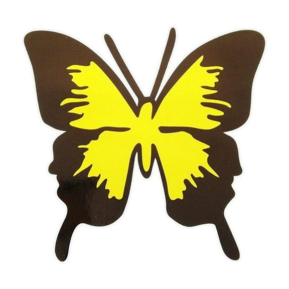 HUONA Reflective Butterfly Car Stickers Graphic Vinyl Sticker Car Side Body Reflective Waterproof Sticker Decal for Luggage Windows Bedroom Living Room Study Yellow