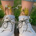 thumbnail image 5 of Vaidha Pearl Ribbon Shoe Decoration Elegant Buckle Pearl Bead Chain Ladies DIY Shoe Lace 2pc, 5 of 5