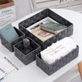 thumbnail image 2 of QJUHUNG 4pcs Modern Handwoven Storage Basket Set - Versatile Desktop Organizer for Home  Office & Dorm  Shelf Baskets zzz, 2 of 4