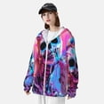 thumbnail image 3 of Gaeub Neon Skull With Milkshake Men's and Women's UPF 50+ Long-Sleeved Sun Protection Clothing, Fishing Shirt Long Sleeve Zip-X-Large, 3 of 7