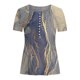 thumbnail image 4 of Fiudx Camisas para Mujer Blusa con Botones y Estampado Plisado con Cuello Redondo Informal a La Moda para Mujer, 4 of 5