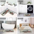 thumbnail image 4 of 2-Piece Kitchen Rugs Set Non-Slip Mats Carpet Floor for Kitchen, Bathroom (19.7"x27.6" & 19.7"x47.2") Old Train with Flowers, 4 of 7