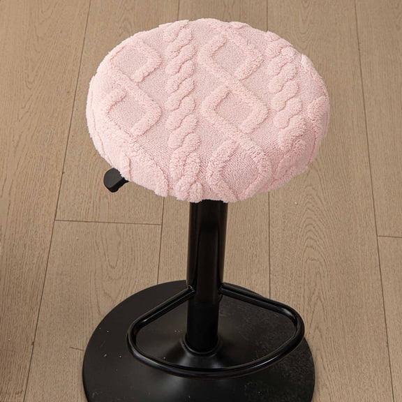 Gumesh 1-Pack Stool Covers Round, Elastic Bar Stool Covers Washable Stool Cushion Slipcover Stretchy Bar Chair Seat Cover for 12-14 Inch Chair, Pink