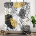 thumbnail image 4 of Black Boho Chic Shower Curtain, Abstract Aesthetic Tropical Leaf with Gold Botanical Branch Modern Bathroom Curtain for Bathtub Home Decor Waterproof Fabric Machine Washable, 4 of 6