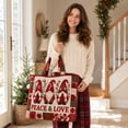 thumbnail image 4 of Christmas Quilted Tote Bag, Stitched Quilt Craft Holiday Tote, Durable Polyester Shopping Bag, Thoughtful Holiday Gift Option For Family And Friends, 1Pcs,Gnome, 4 of 5