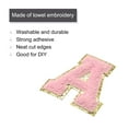 thumbnail image 3 of Uxcell Chenille Letter Patches Iron on Letter Patches Pink Alphabet A 3in Height for Clothing Pack of 4, 3 of 5