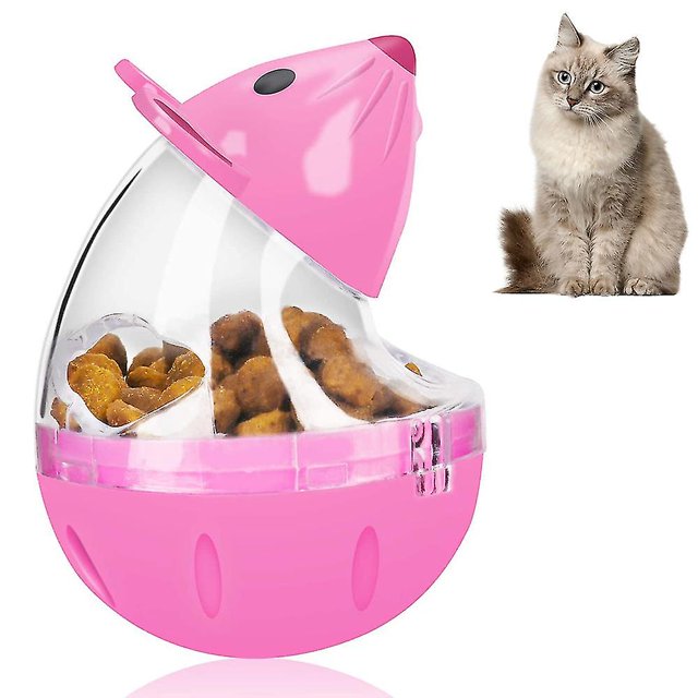 Alimentadores lentos para gatos, bolas de bocadillos para mascotas en forma de tubo giratorias bolas de juguetes para gatos