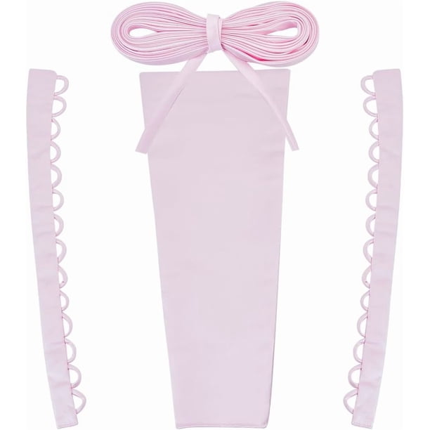 4Pcs Satin Corset Back Kit Pink Cloth Lace Up Panel Extender