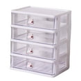 thumbnail image 4 of Organizador de escritorio con cajón, soporte para maquillaje, compartimentos multifuncionales, organizador Tidy Saver 4 Cajones Blanco, 4 of 9