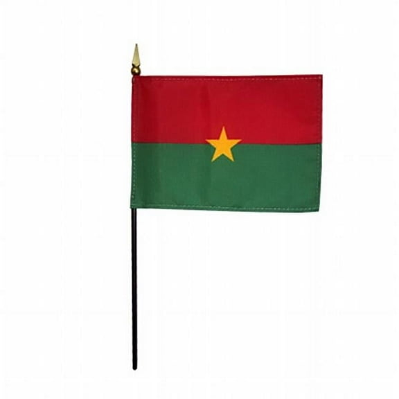 Annin Flagmakers 210021 4 x 6 in. Eb Burkina Faso Mounted, Pack Of 12