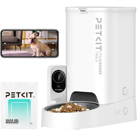 Automatic Cat Feeder with Camera  1080P HD Video with Night Vision  2.4G WiFi Pet Feeder for Cat & Small Dog  2-Way Audio & Meal Call Pet Food Dispenser with Desiccant Bag  Motion Capturing