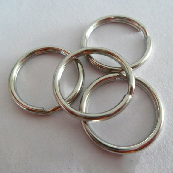 PENIKOKO 12Pcs Stainless Steel Keychain Rings Silver Round Strong Durable Key Rings for Holding Car and Door Keys