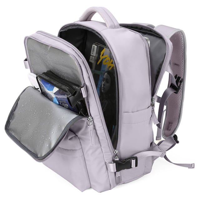 Mochila WONHOX Grande Impermeable de Viaje para Mujeres Morada