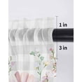 thumbnail image 6 of Spring Floral Curtains 54 Inch Length,Sheer Curtains for Bedroom Living Room Window Wildflowers Herbs Summer Botanical Plaid Rod Pocket Drapes Kitchen Curtains Small Half Window 52"x54" 2 Panels, 6 of 6