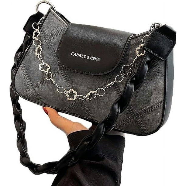 Bolso Bandolera de Piel para Mujer Bandolera Mediana Shopper Tote Bolso Bandolera de Moda Negro para el Trabajo y la Universidad Bolsos Grandes de Piel con Asa Walmart en linea