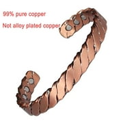 My Copper, Pure Copper Magnetic Bracelet, Bohemian Design (Rogue and Biker Style), Adult, Unisex, Metallic Red Color