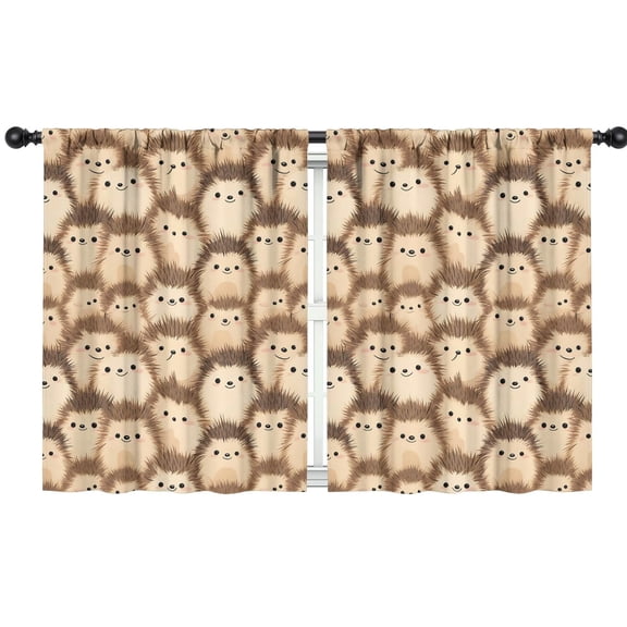 Blackout Kids Curtains,Hedgehog Pattern Childrens Insulated Curtains Set Of 2,Bedroom Essentials,Toddler Room Decor 42"x54"(106x137cm)