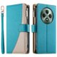 thumbnail image 1 of Funda cartera GANGXUN para OPPO Reno 12F , cuero PU con tarjetero, cremallera, correa de mano, soporte y protección 666°, 1 of 6