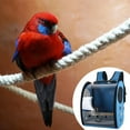 thumbnail image 3 of Mochila para pájaros, mochila para mascotas, cojín antideslizante para el suelo, jaula para loros de viaje, transparente claro Azul jinwen Bird Knapsack, 3 of 8
