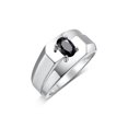 thumbnail image 4 of RYLOS Men's Rings Sterling Silver Ring Classic Solitaire 7X5MM Oval Shape Gemstone Designer Band Onyx October Birthstone Rings For Men Size 9, 4 of 5
