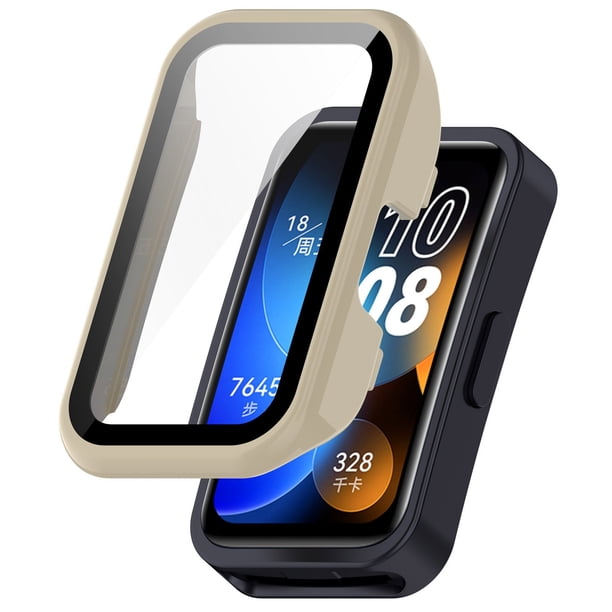 Funda protectora integrada para Smartwatch - Diseño de PC + cristal templado resistente a arañazos - Fácil instalación a presión para protección diaria