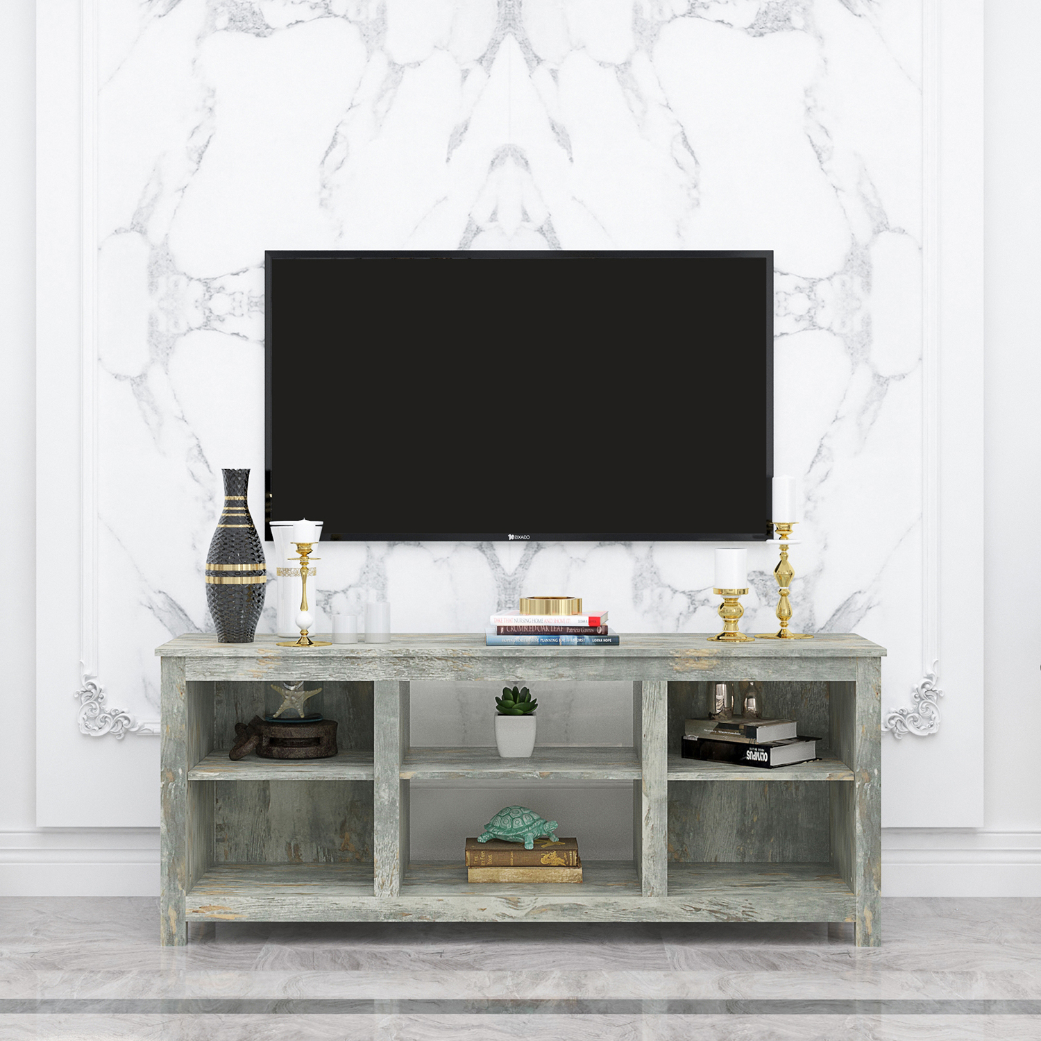 Kepooman Farmhouse Entertainment Center for TVs for Dining Room, Wood