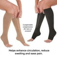 Zipper Pressure Compression Socks Support Stockings Leg Open Toe Knee High, Helps Circulation