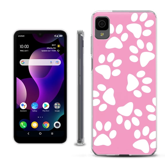 Slim-Fit Gel TPU Phone Case for TCL 30Z / 30 Z / 30 LE, by OneToughShield ® - Pet Paw/ Pink