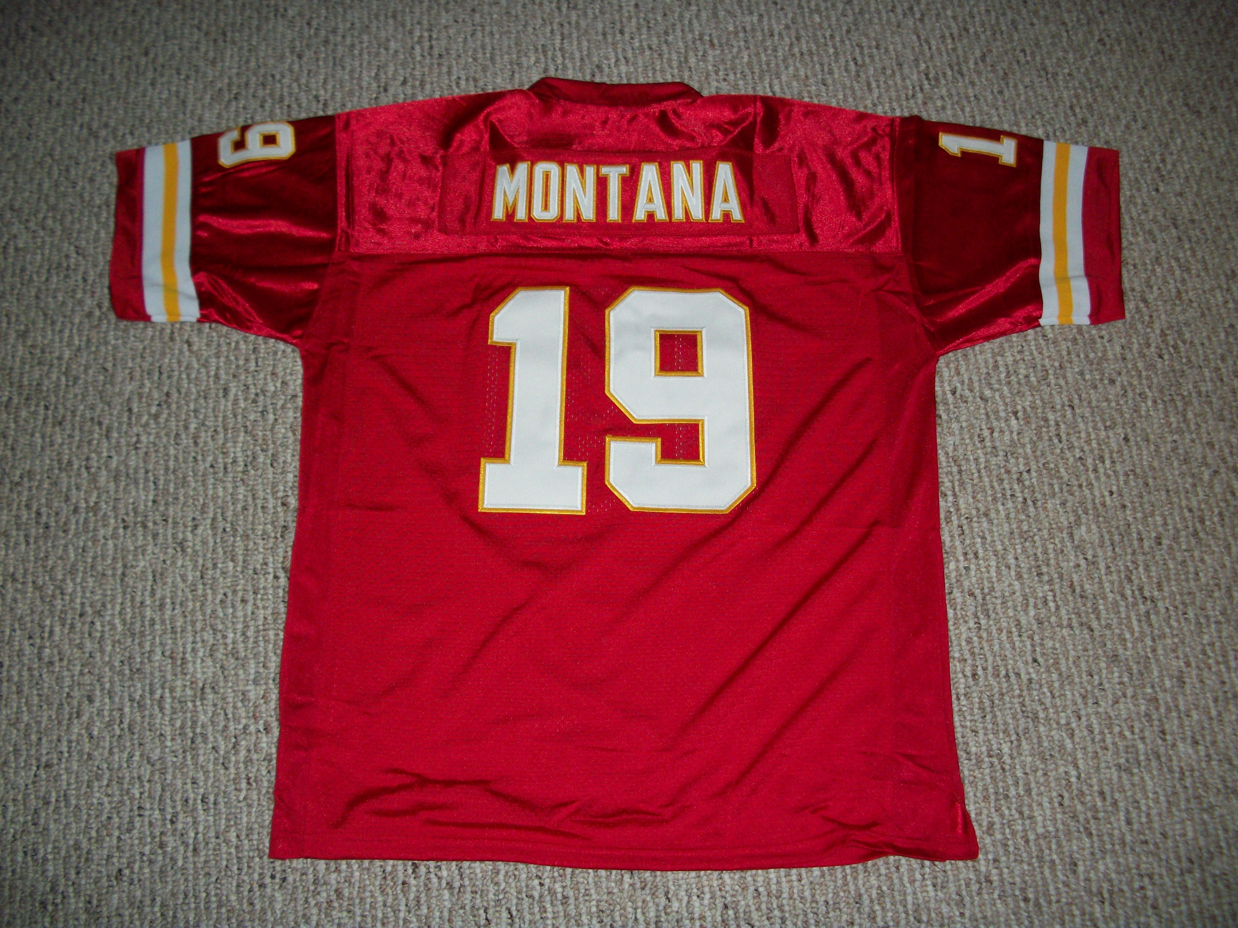 Unsigned Joe Montana Jersey 19 Kansas City Custom Stitched Red