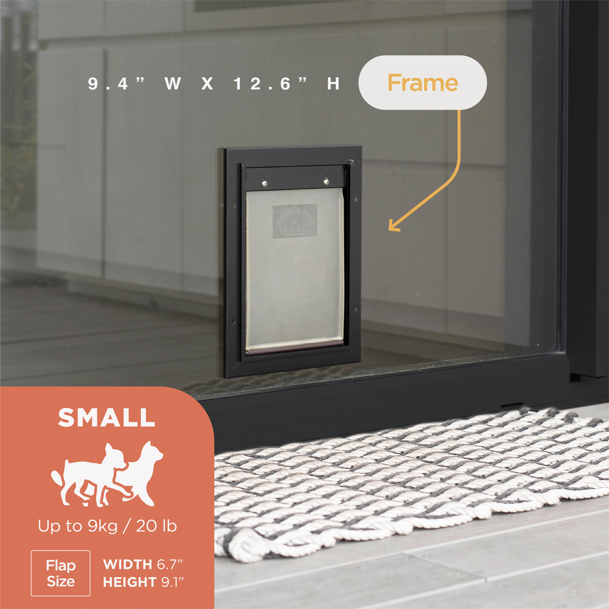 Hakuna Pets Black Deluxe Aluminum Pet Door photo 3