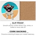thumbnail image 6 of GZHJMY Square Drink Coasters, 1 Pcs Pug Dog on Beach Absorbent Ceramic Coffee Coasters for Drinks with Cork Base Housewarming Gift for Home Decor, 6 of 6